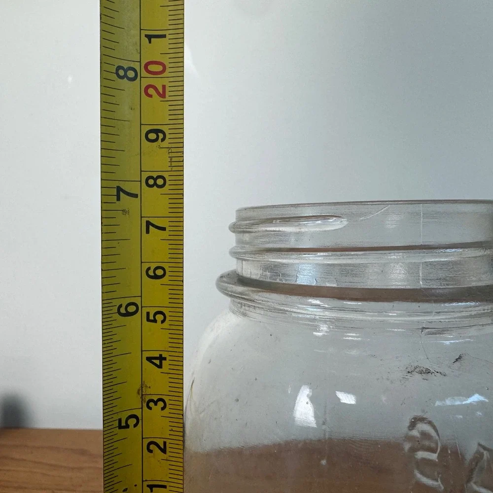 Vintage Atlas Strong Shoulder Mason Jar Clear Glass Quart‎ Size Canning Jar